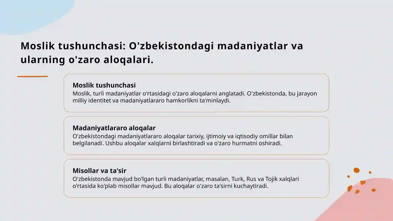 Moslik va munosabatga oid misollar 4