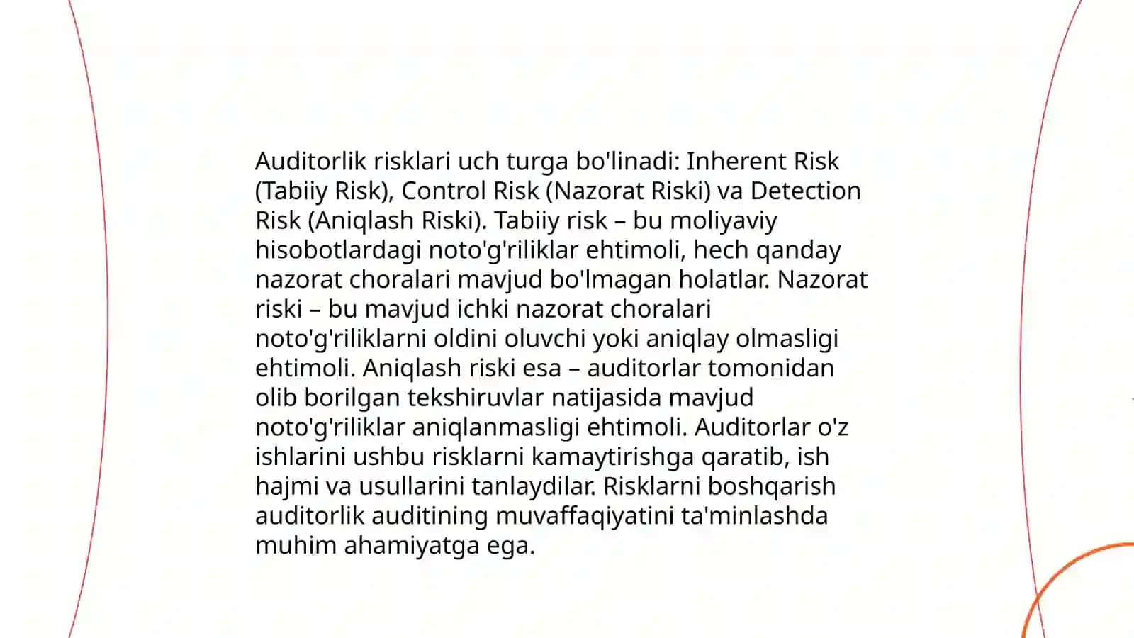 Auditorlik riski va tushunchasi 4