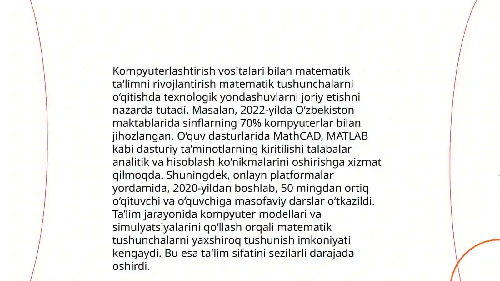 Oliy ta'limda matematikadan amaliy mashg'ulotlarni komputerlashtirish va undan ko'zlangan natijalar 4
