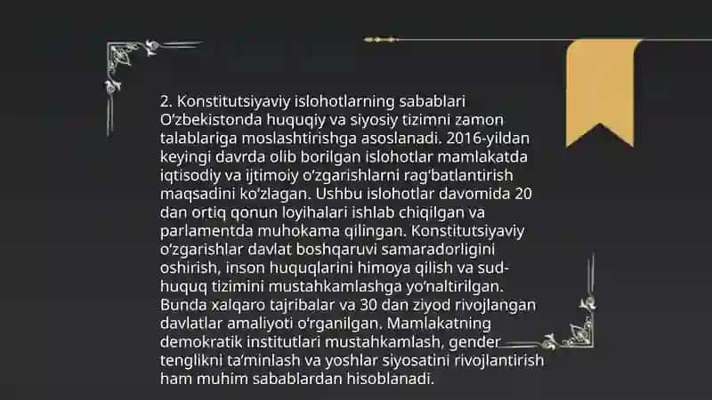 Konstitutsiyaviy islohotlar va ularning mazmun mohiyati 4