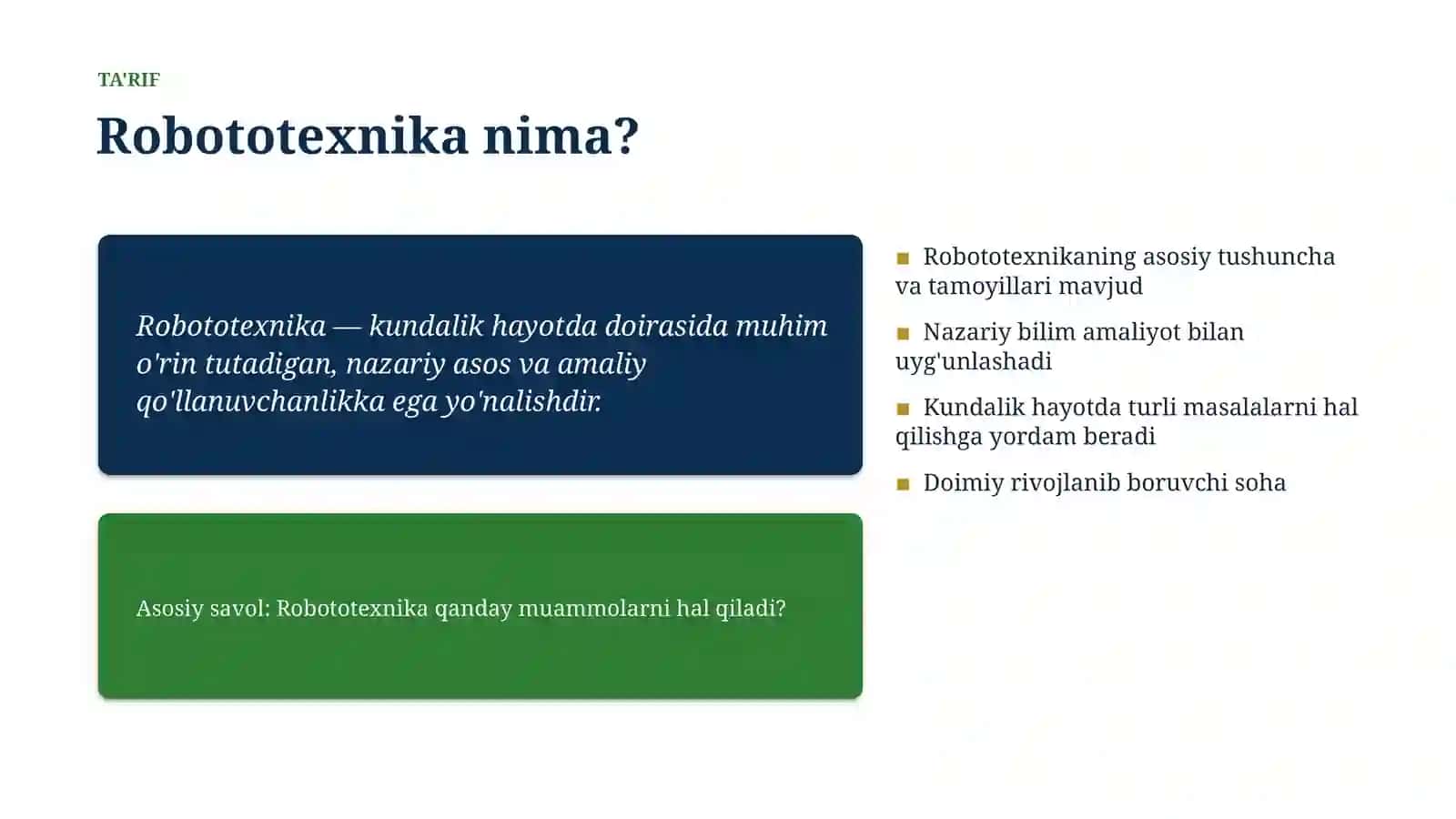 Robototexnika Tamoyillari va qoidalari 4