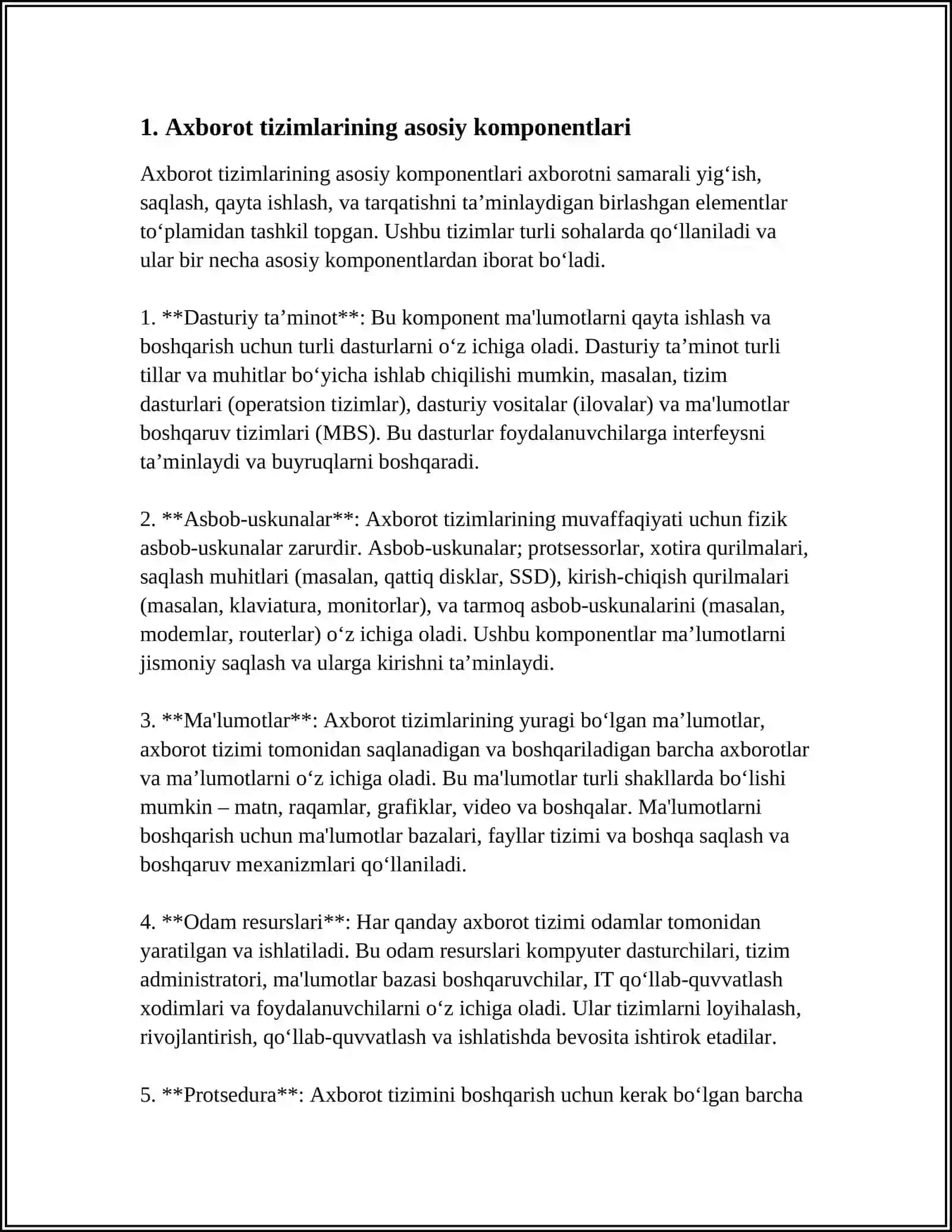 Axborat tizimlari va kompyuterlar 4