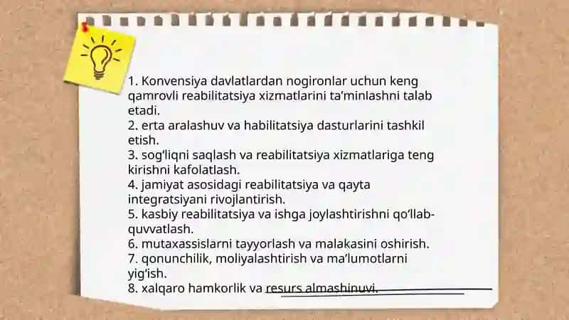 BMT ning Nogironlar huquqlari to'g'risidagi konvensiyasi 4