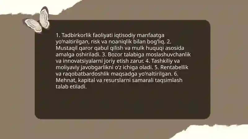 Tadbirkorlik faoliyati va tadbirkorlik kapitali 4