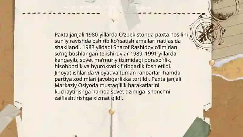 Mustaqillikka erishish arafasida O‘zbekistondagi ijtimoiy- siyosiy jarayonlar 4