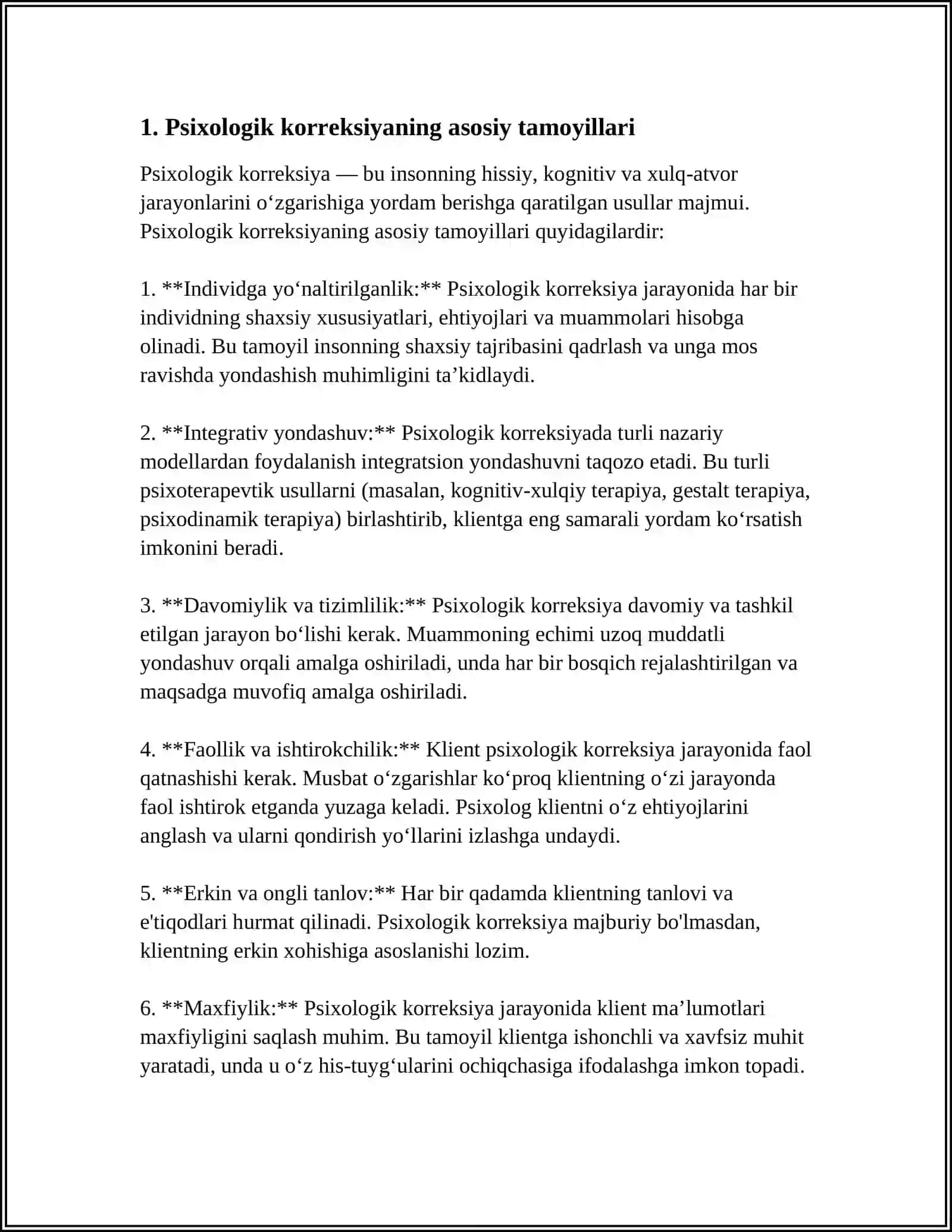 PSIXOLOGIK KORREKSIYANING TAMOYILLARI VA UNI TASHKIL ETISH 4
