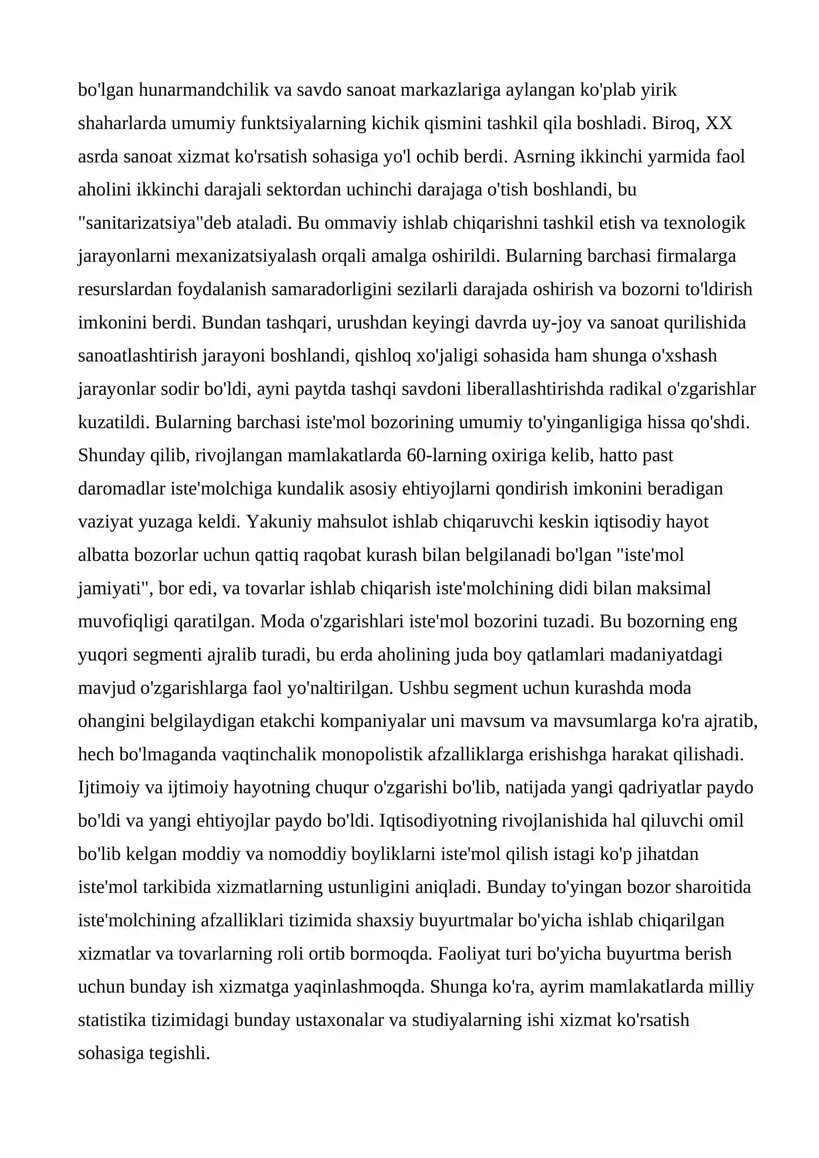 Xizmatlar mohiyati va tasnifi 4