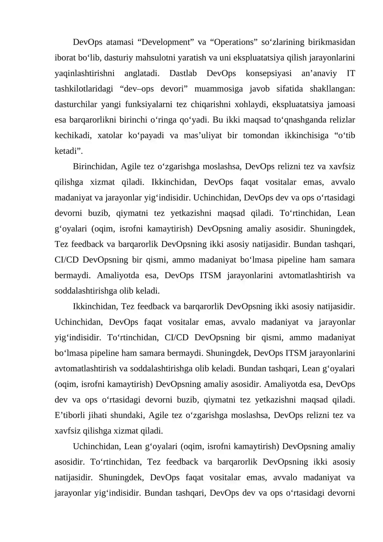 DevOps madaniyati va uning loyihalashdagi orni 4