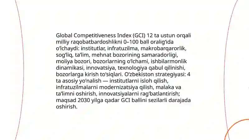 Iqtisodiy va ijtimoiy sohadagi ustuvor xalqaro reytinglar va ularga Oʻzbekistonning integratsiyalashuvi 4