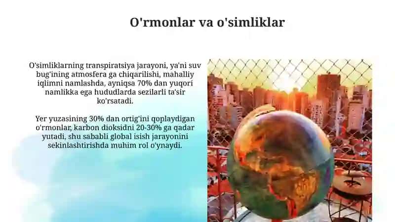 Materiklar iqlimiga taʼsir koʻrsatuvchi omillar 4