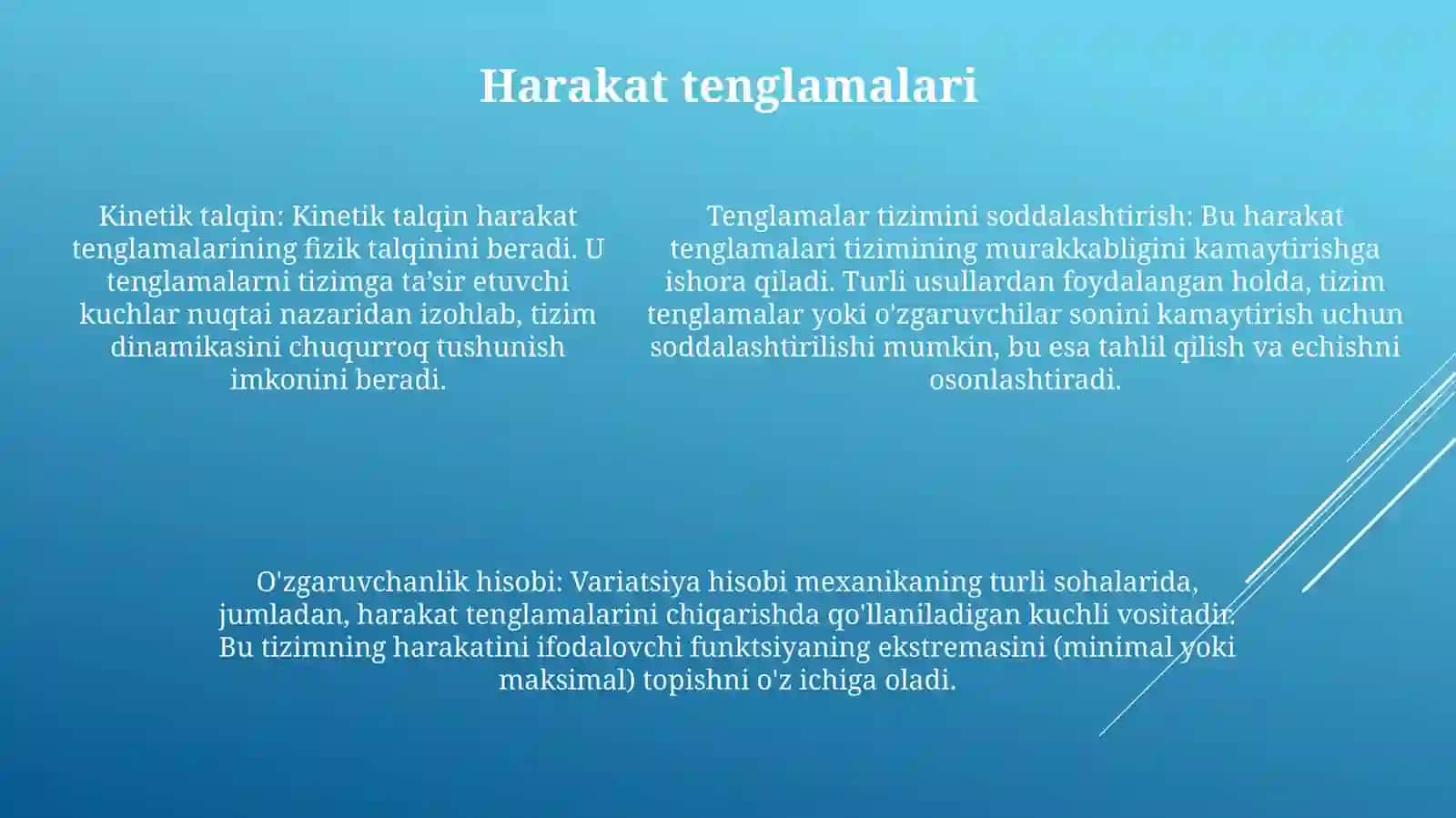 Nazariy Mehanika.Kuchlar Sistemasini SoddaHolgaKeltirish 4
