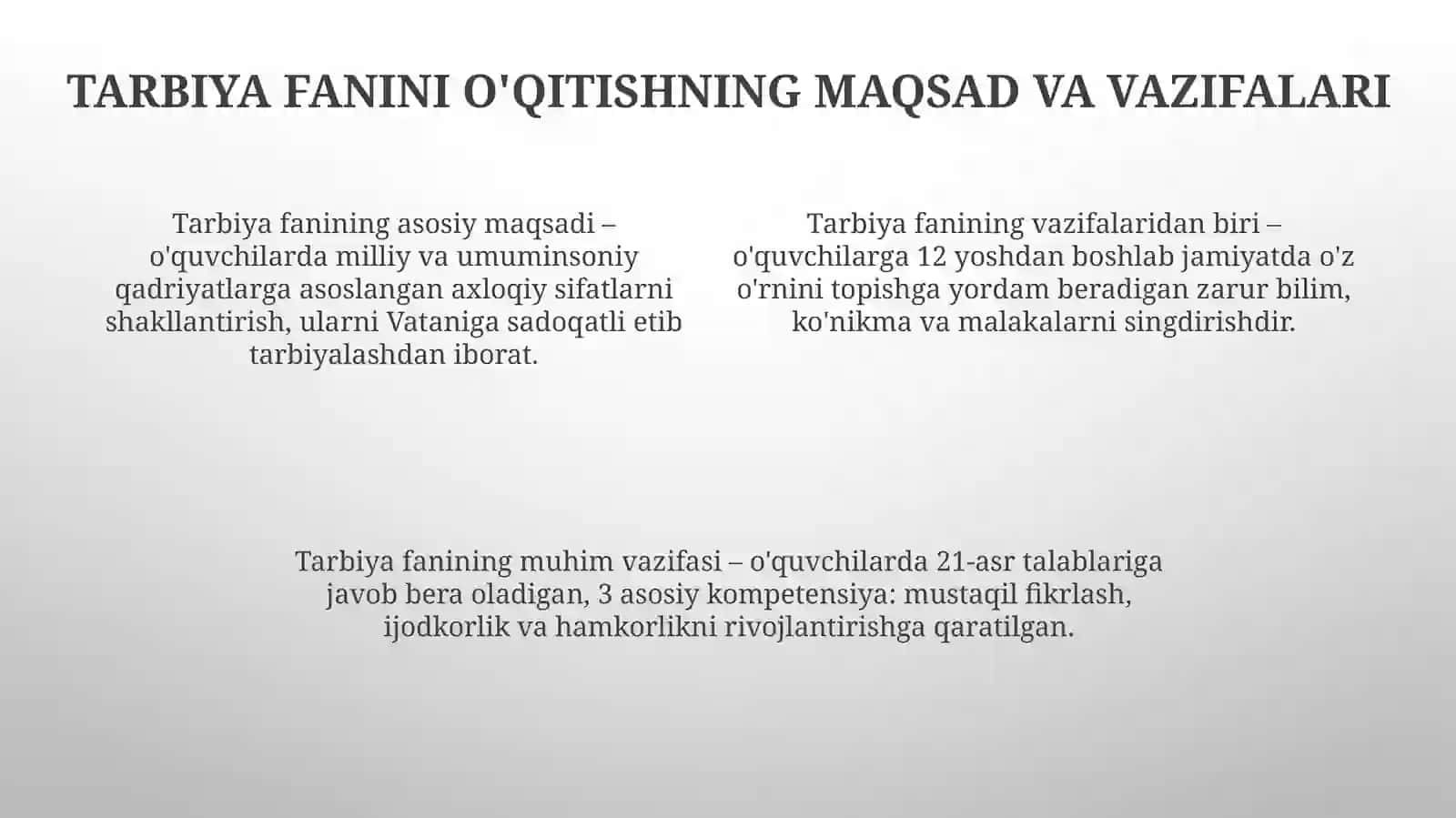 Tarbiya fanini o'qitish metodikasi 4