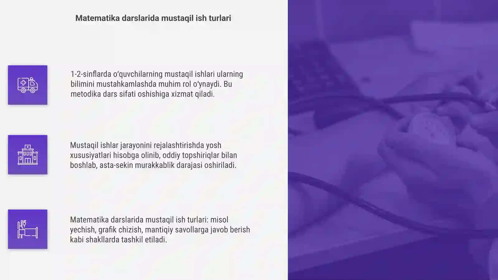 Sinflarda matematikadan mustaqil ishlar 4