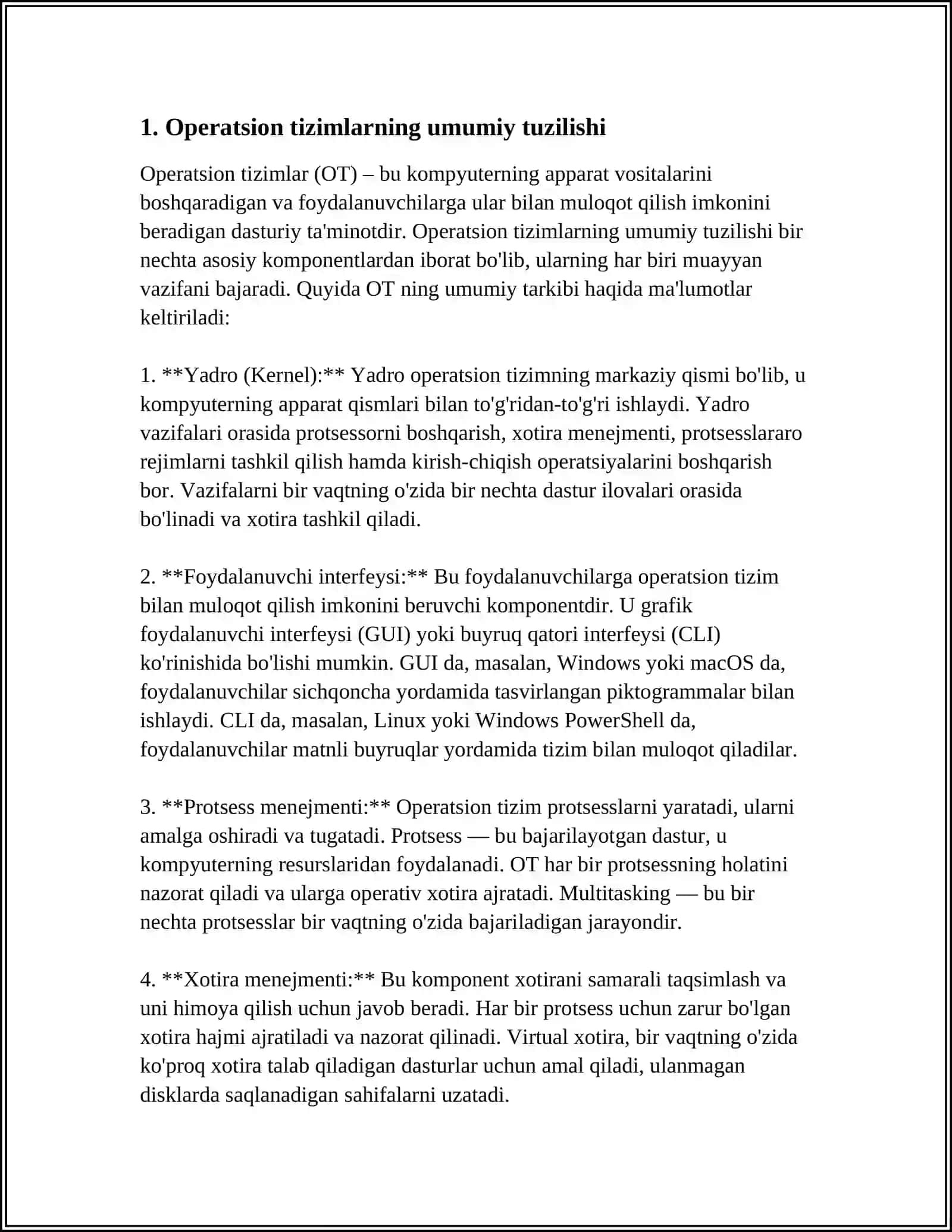 OPERATSION TIZIMLARNING UMUMIY TUZILISHI VA ASOSIY KOMPONENTLARI 4