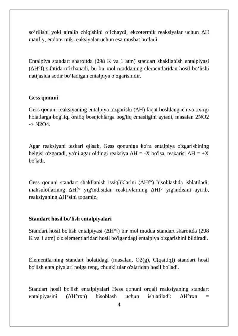 Kimyoviy reaksiyaning energetikasi 4