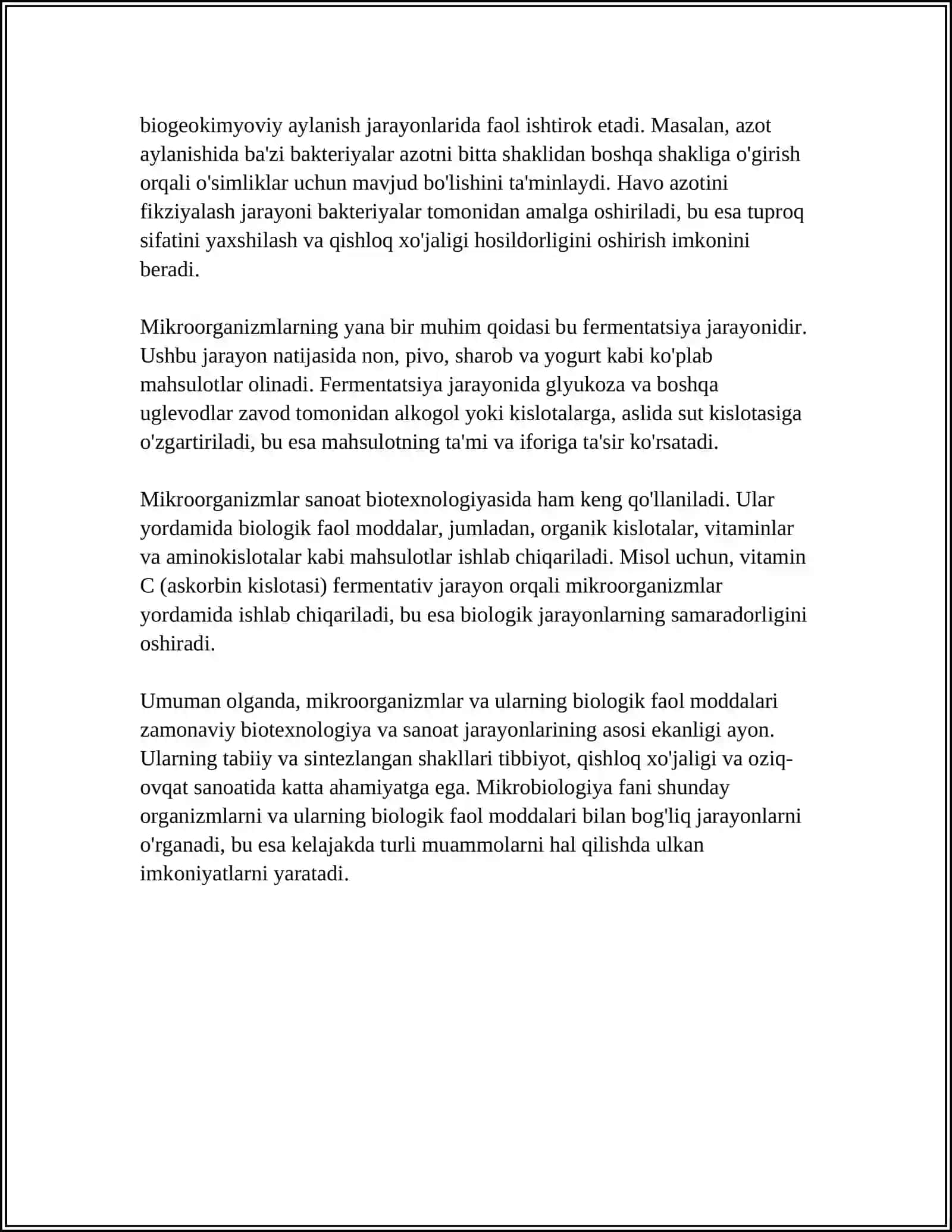 MIKROORGANIZIMLARDAN MODDALARNI AJRATIB OLISH BIALOGIK FAOL MODDALARNI ACHRATIB OLISHI 4