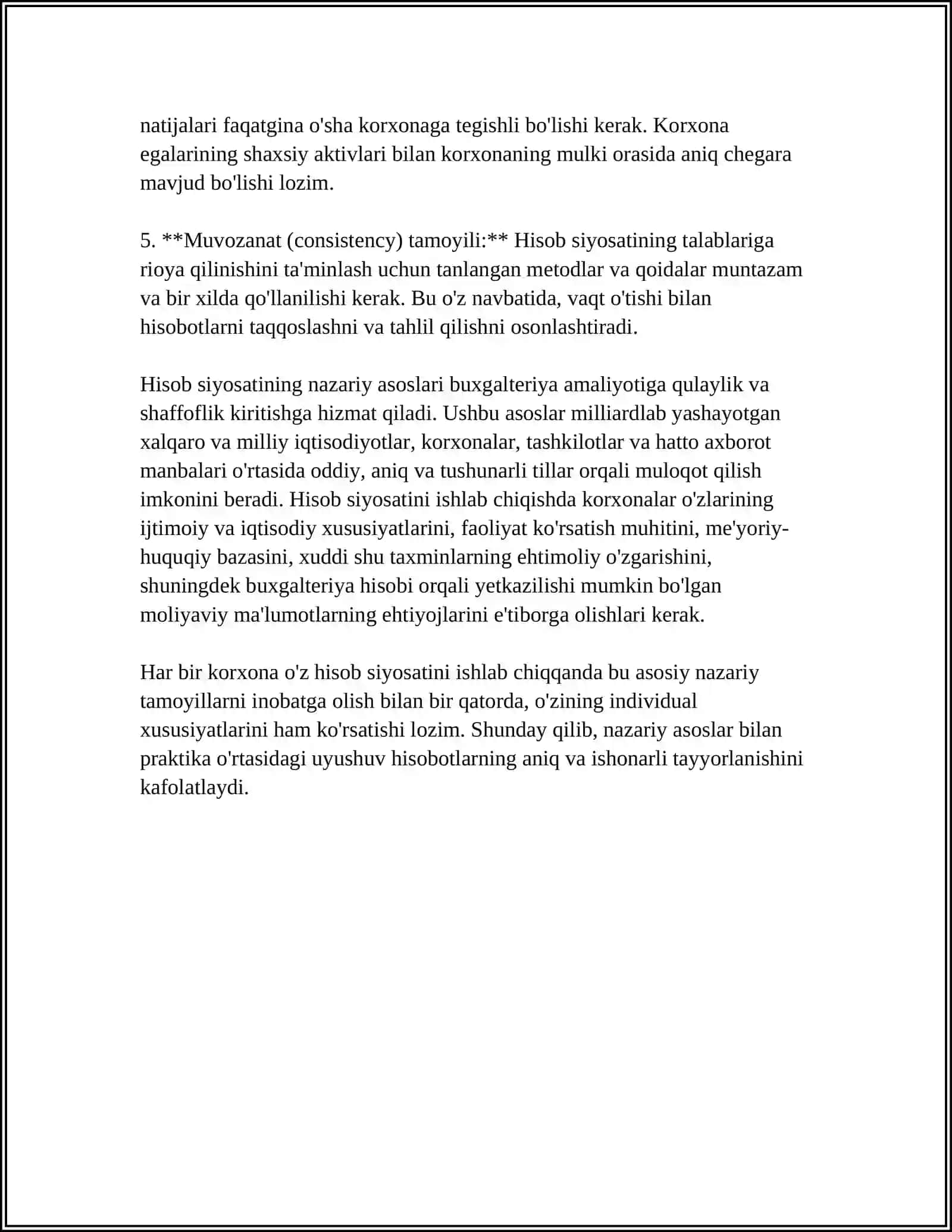 HISOB SIYOSATINING USLUBIY ASOSLARI VA UNI QO’LLASH TARTIBI 4
