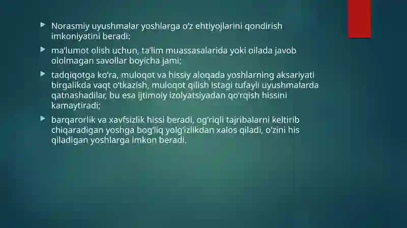 Yoshlarni ijtimoiy pedagogik qoʻllab-quvvatlash zimi 4