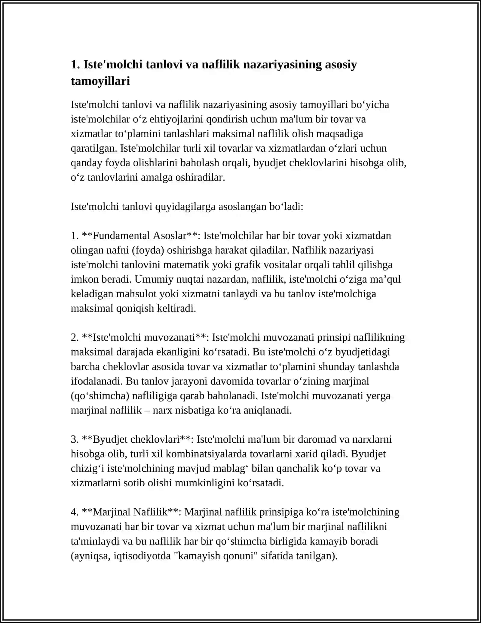 ISTE’MOLCHI TANLOVI VA NAFLILIK NAZARIYASINING ASOSIY TAMOYILLARI 4