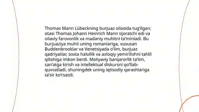 Tomas Man–hayoti va ijodi, iqtisodiy qarashlari 4