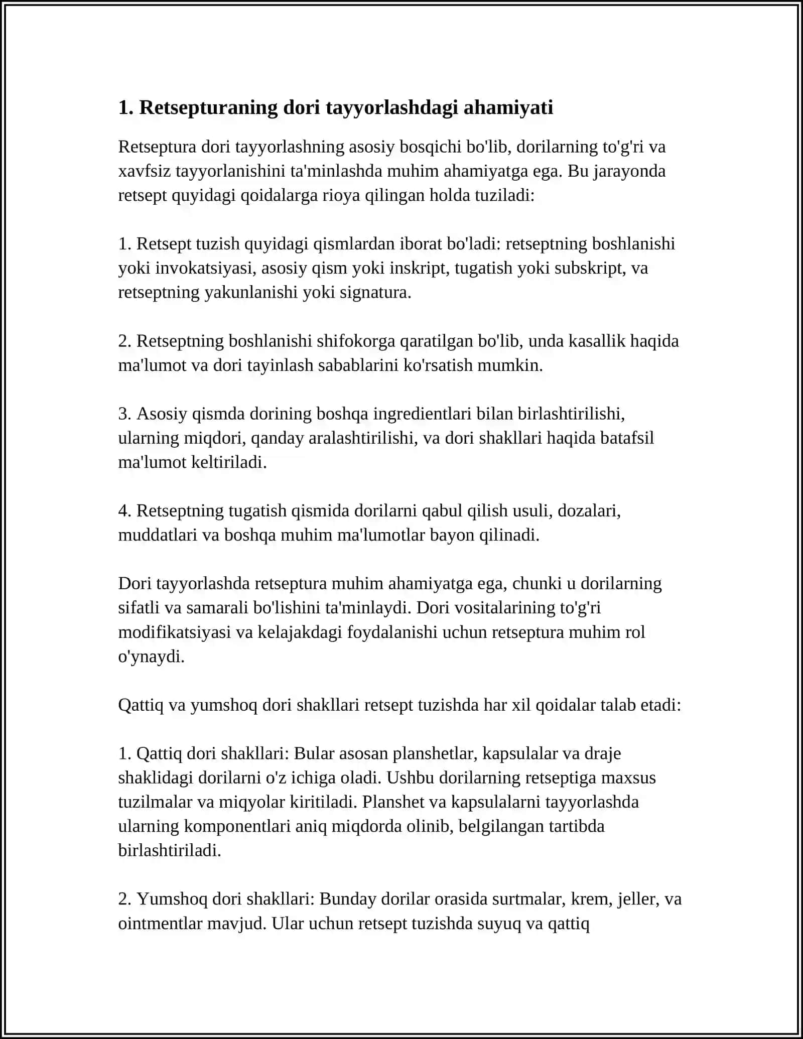 RETSEPTURANING UASH TAYYORLASHDAGI AHAMIYATI 4