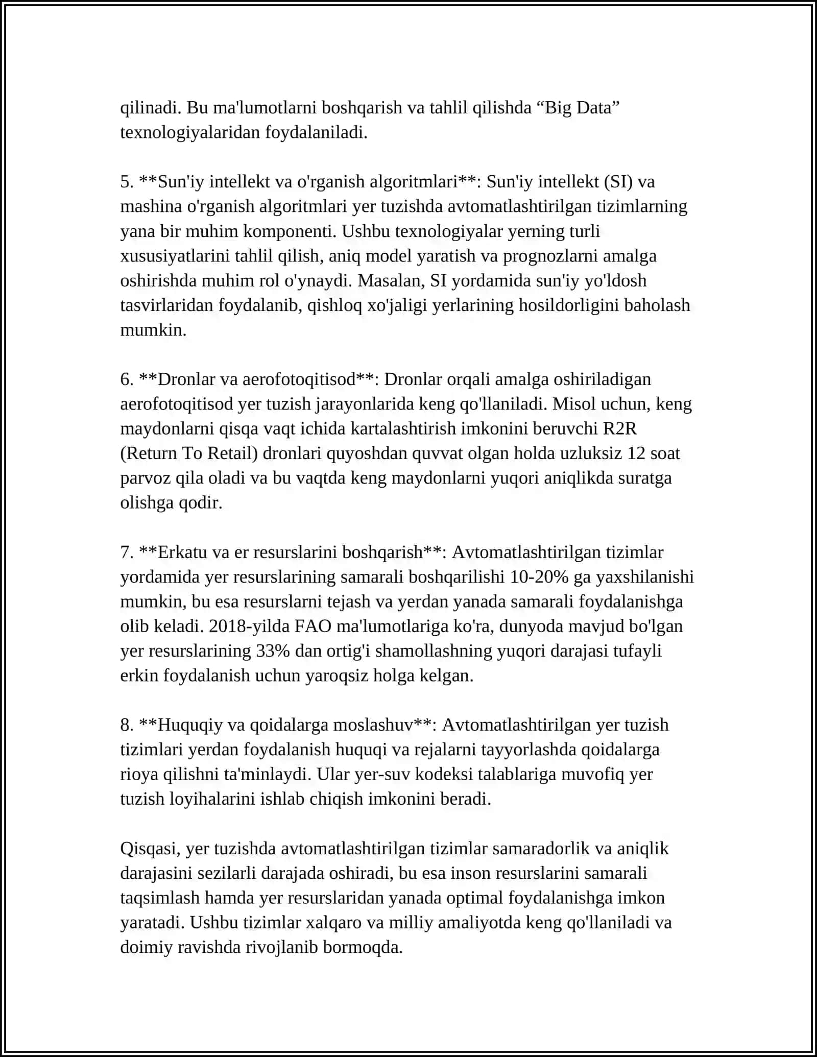 YER TUZISHNI LOYIHALASHNING AVTOMATLASHGAN TIZIMLARI VA GEOGRAFIK AXBOROT TIZIMLARIDA GRAFIKA 4