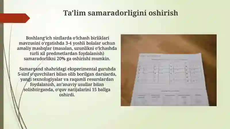 Boshlangʻich sinflarda miqdorlarni oʻrgatish metodologiyasi 4