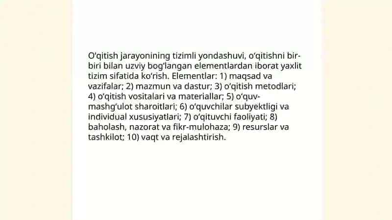 Didaktika - pedagogik ta'lim nazariyasi 4