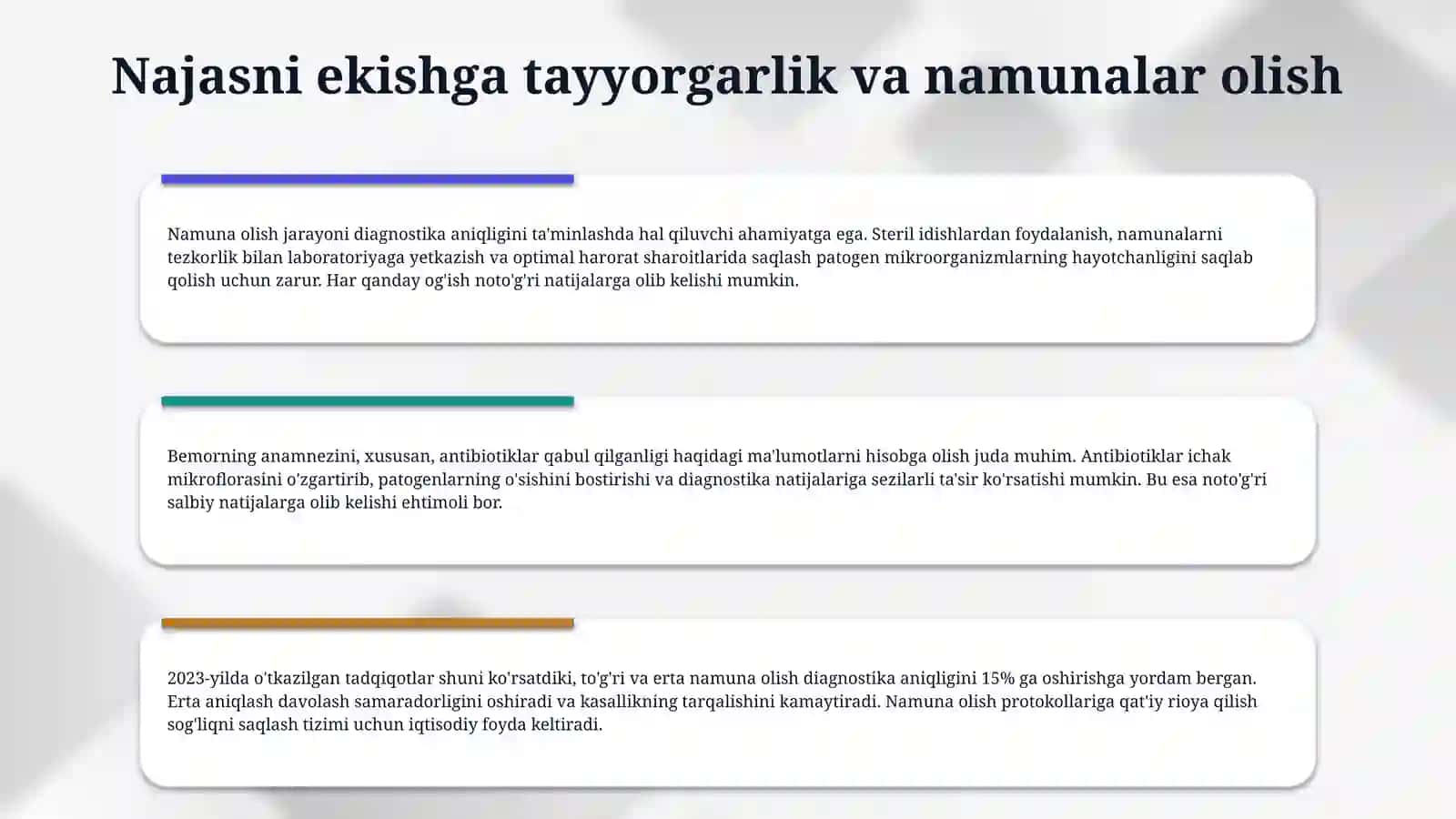 Differentsial`-diagnostik (Endo, Levina, Ploskireva, VSA) muxitlariga najasni ekish 4