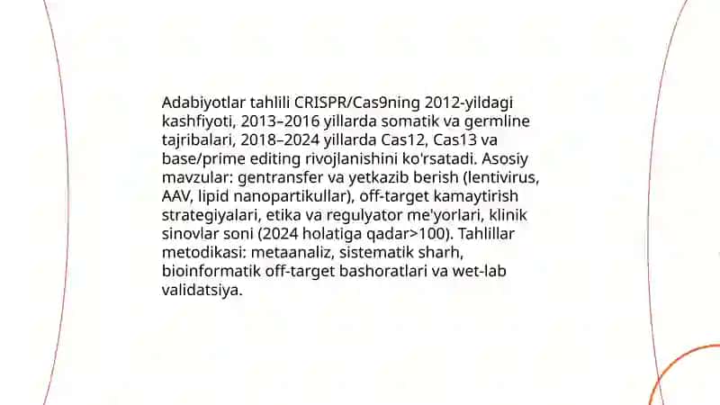 CRISPR texnologiyasi asosida nazariy gen tahrirlash loyihasi yaratish 4