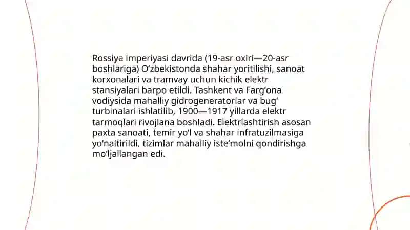 Oʻzbekistonda elektr energetikasini rivojlanish tarixi 4