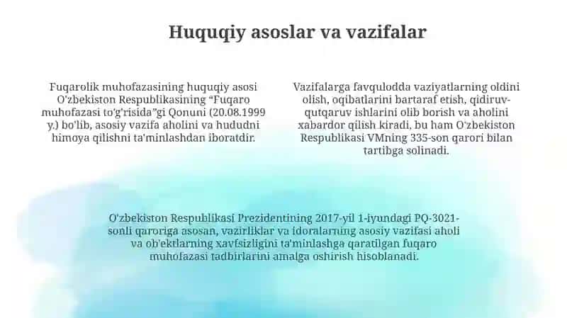Iqtisodiyot tarmoqlarida fuqaro muhofazasini tashkil etish 4