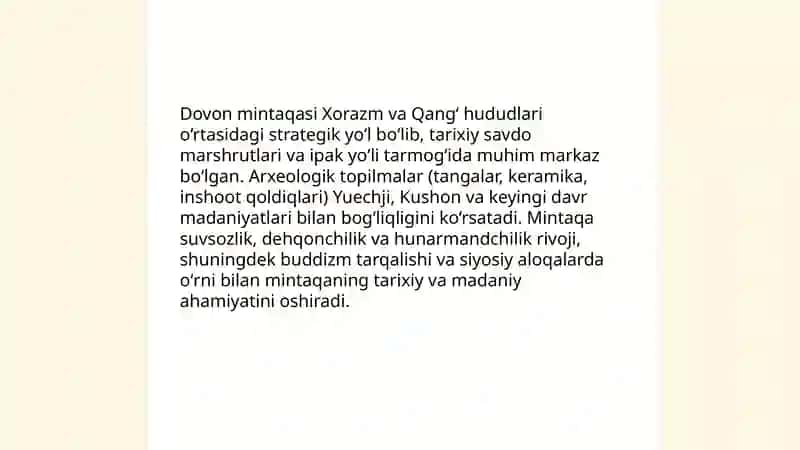 Xorazm Qangʻ Dovon Yuechji Kushon va Kushon davlatlari 4