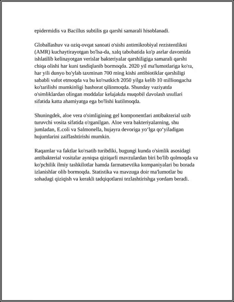 VERISLARNI ANTIBAKTERIAL TASIRI VA VERUSLAR MIKROFLORASI 4