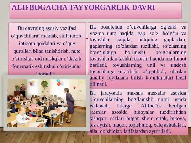 Boshlang'ich ta'limda yaratilgan barcha Alifbeni qiyosiy-tanqidiy tahlili. 4