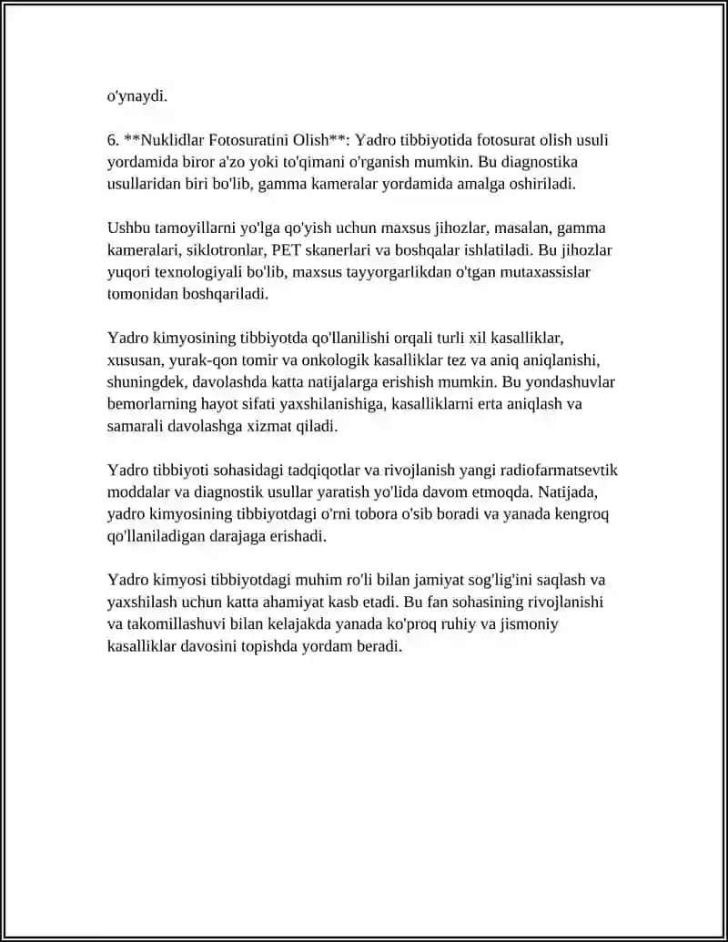 Yadro Kimyosining Tibbiyotdagi O'rni 4