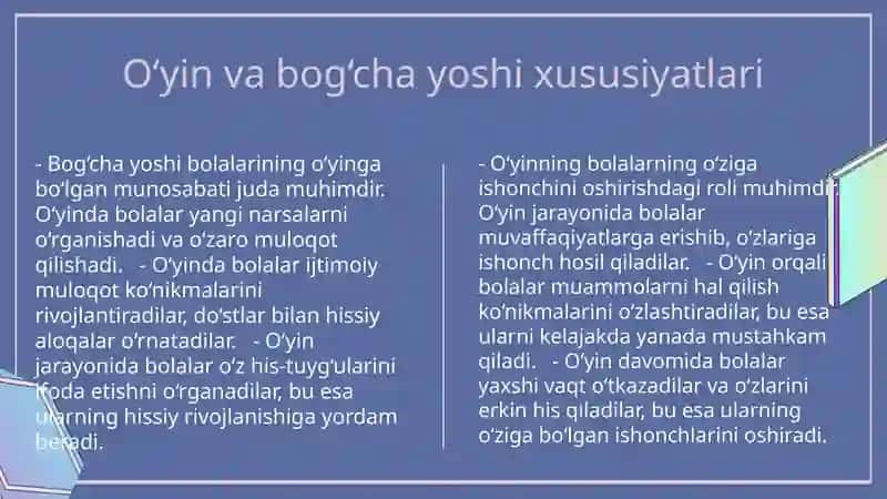 Bog‘cha yoshi davri psixik xususiyatlari 4