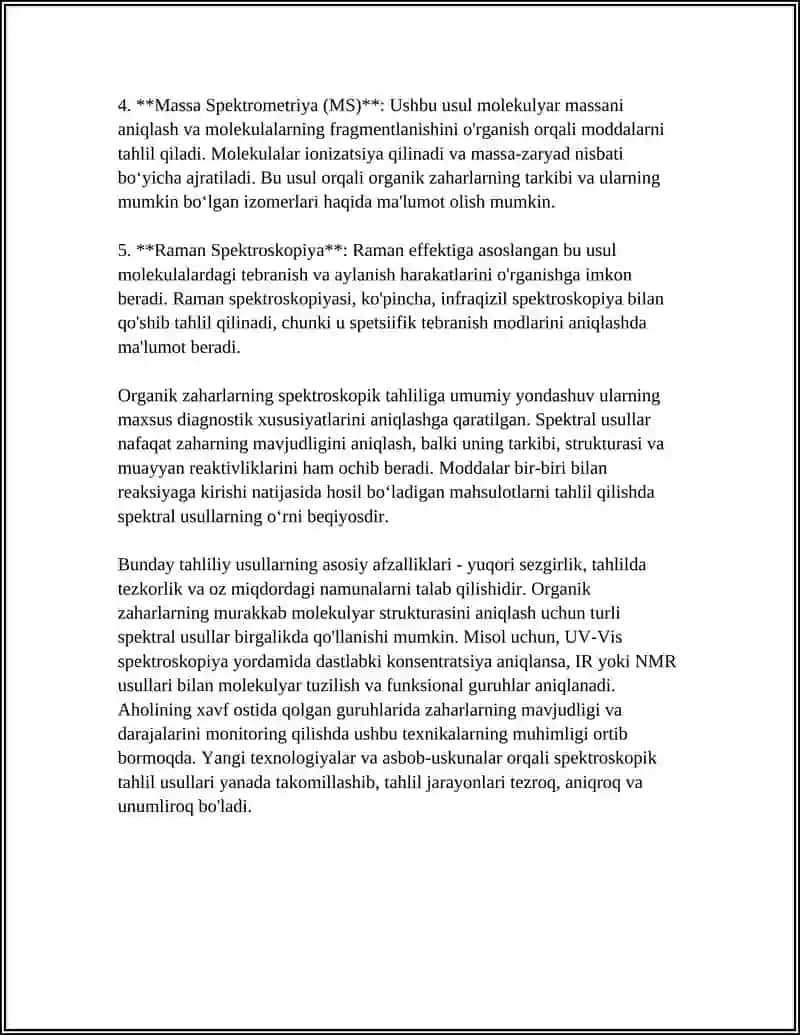 ORGANIK ZAHARLARNING TAHLILIDA SPEKTRAL USULLARNI GO'LLASH 4