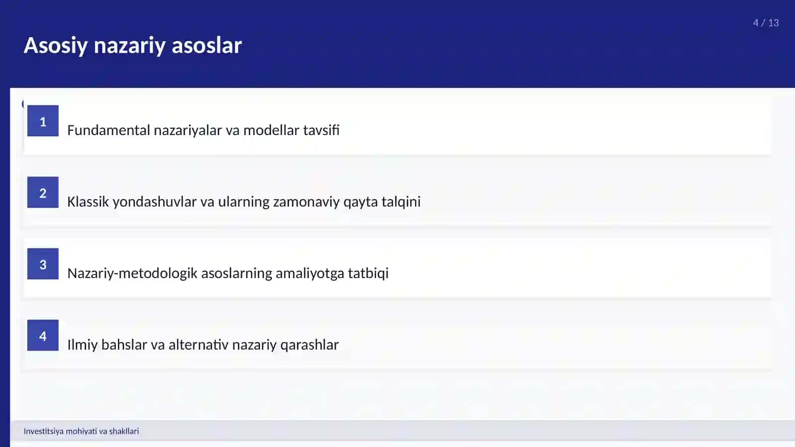 Investitsiya mohiyati va shakllari 4