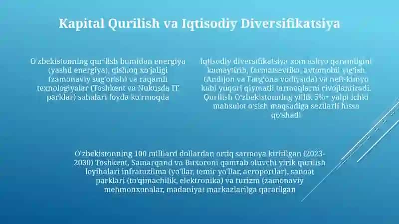 Kapital qurilishning mustaqil o'zbekiston kelajagini bunyod etishda tutgan o'rni 4