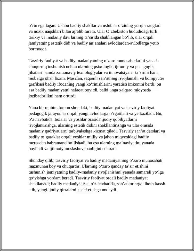 TASVIRIY FAOLIYAT BADIIY MADANIYAT SHAKLLANISHINING ASOSI 4
