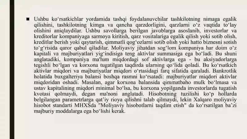 MhХS talabari bo‘yicha kapitaldagi o‘zgarishlar to‘g‘risidagi hisobotda aks ettirilgan asosiy operatsiyalar 4