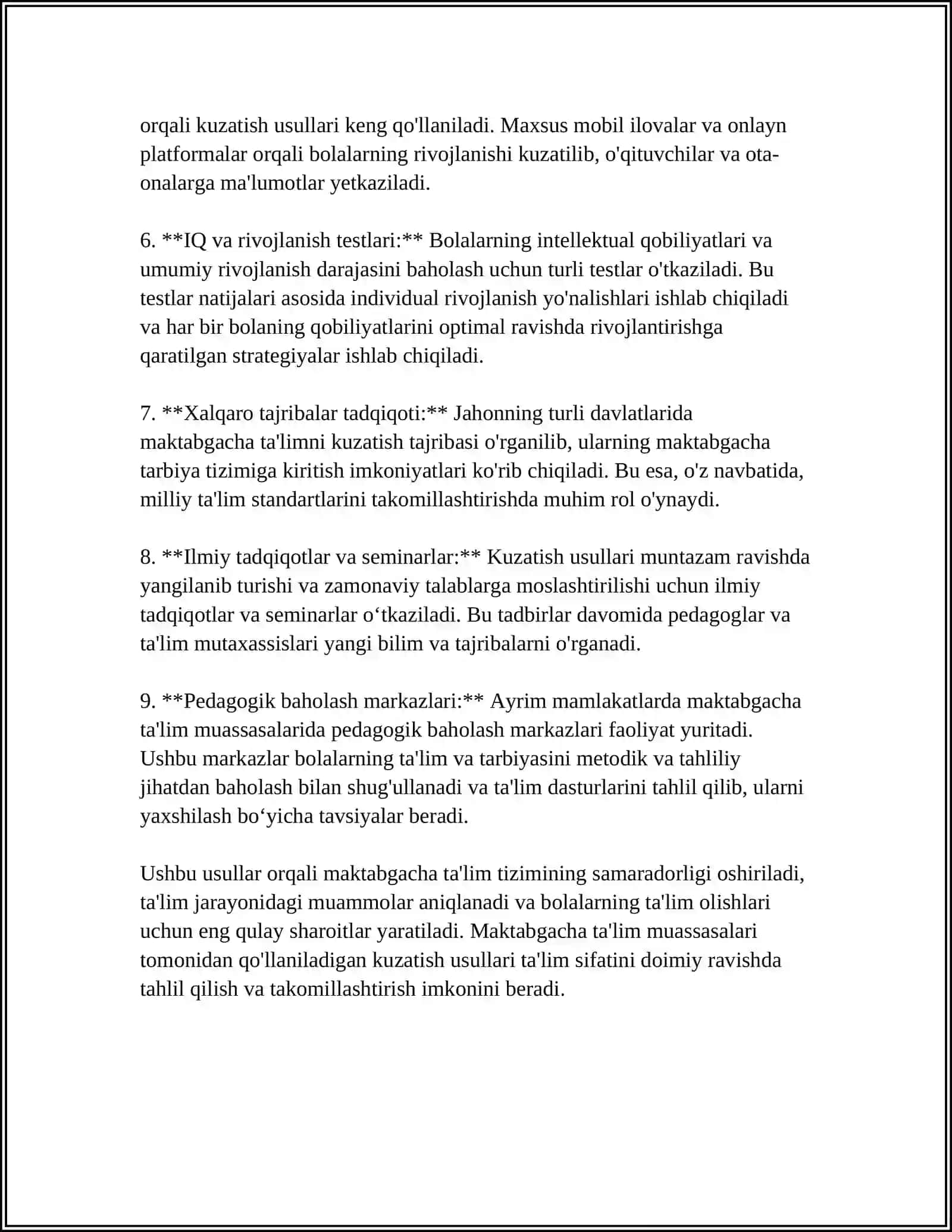 MAKTABGACHA TA'LIM KUZATISH VA BAHOLASH 4