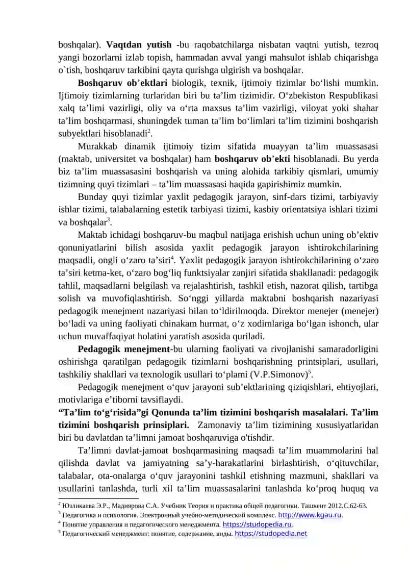 Pedagogik Menejment va Ta'lim Tizimining Boshquv Tamoyillari 4