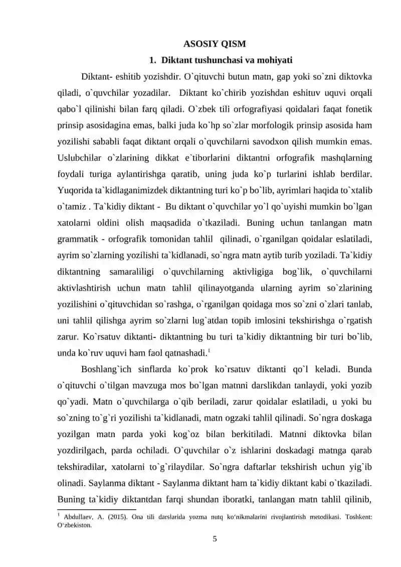 Ona tili darslarida diktantlarning turlari va metodikasi 4