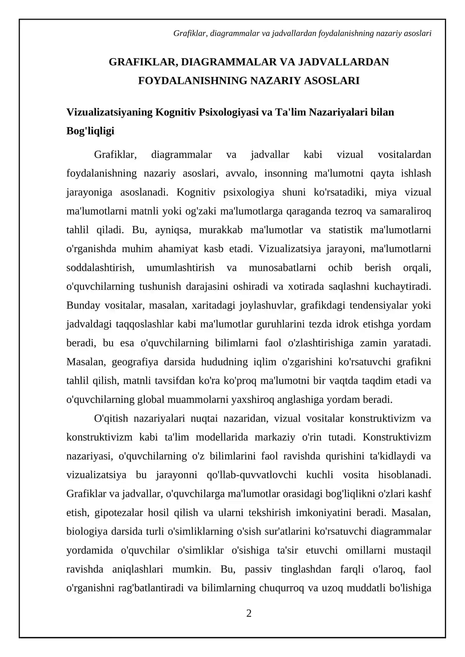 Masalalarni sodda grafiklar, diagrammalar, jadvallar orqali o'qitish metodikasi 4