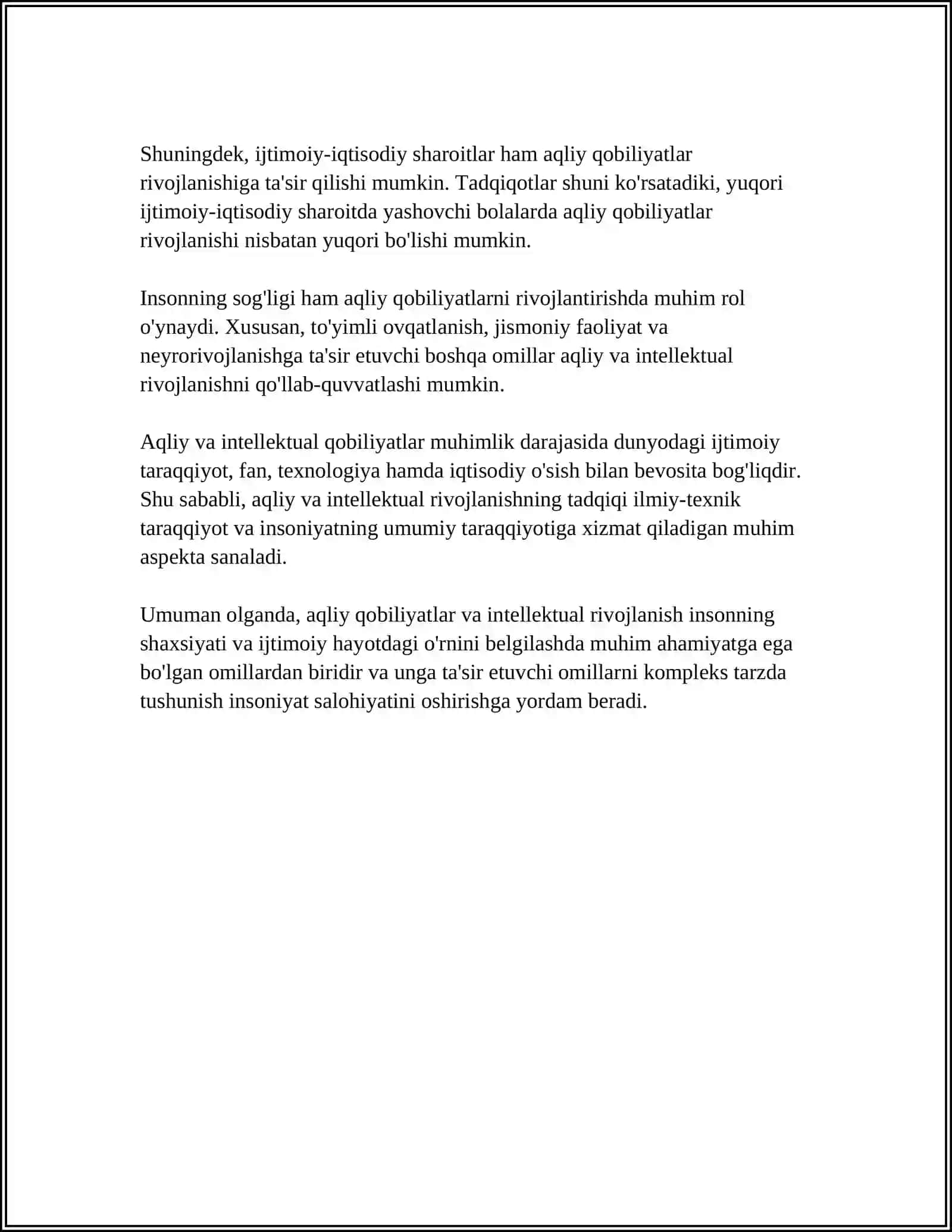 MUSTAQIL ISH Mavzu: IQTIDORLILIK VA AKADEMIK ÓZLASHTIRMASLIK 4