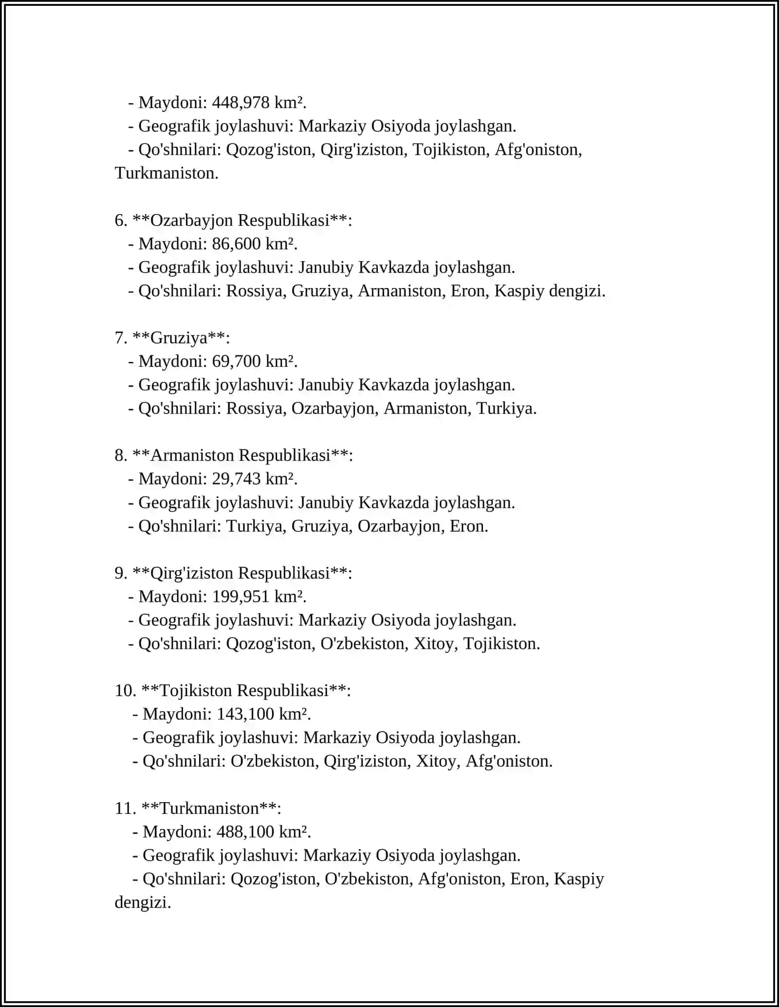 MDX DAVLATLARI.TUPROQLARI 4