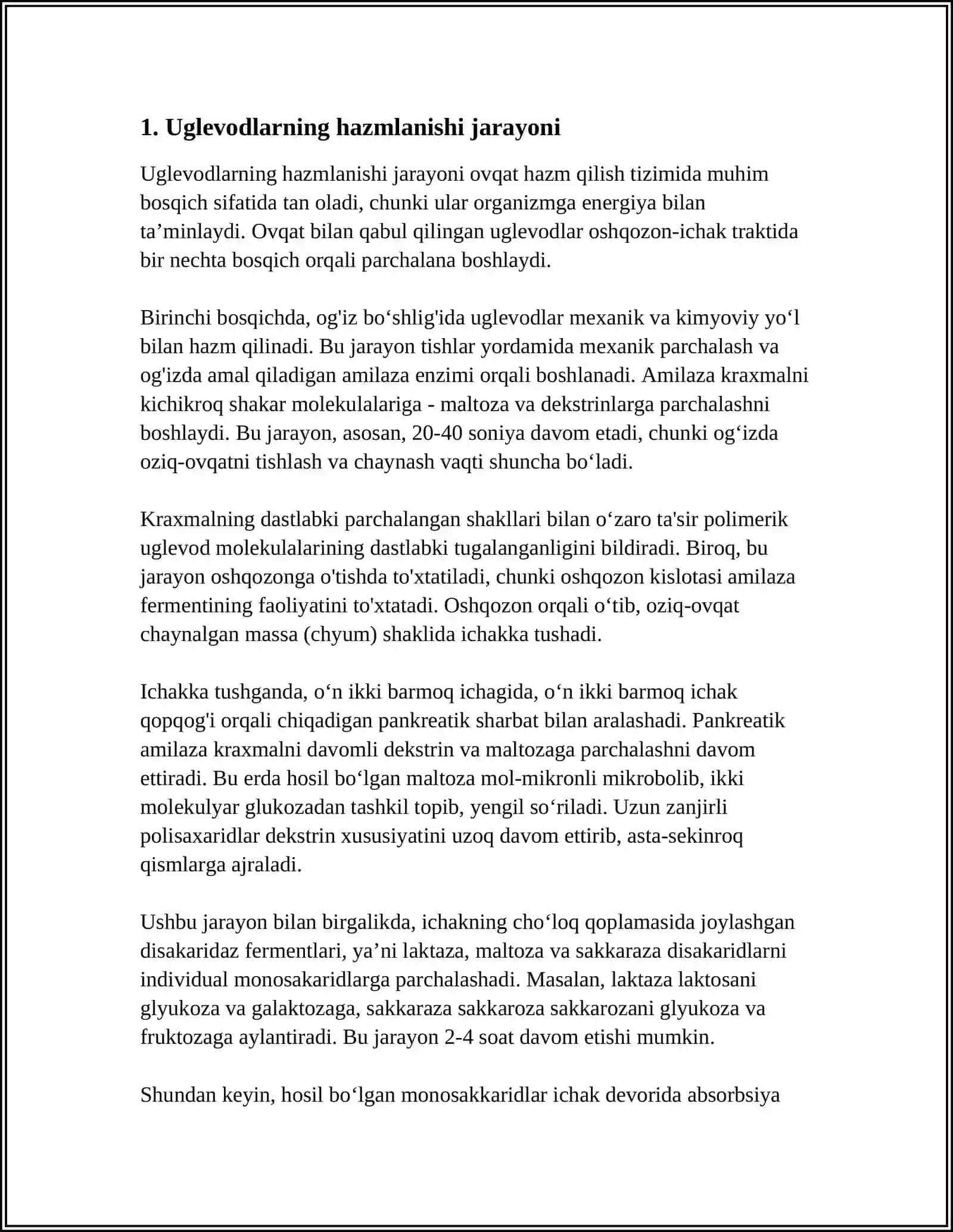 Uglevodlarni hazmlanishi va surilishi jarayonlarni buzilishi 4