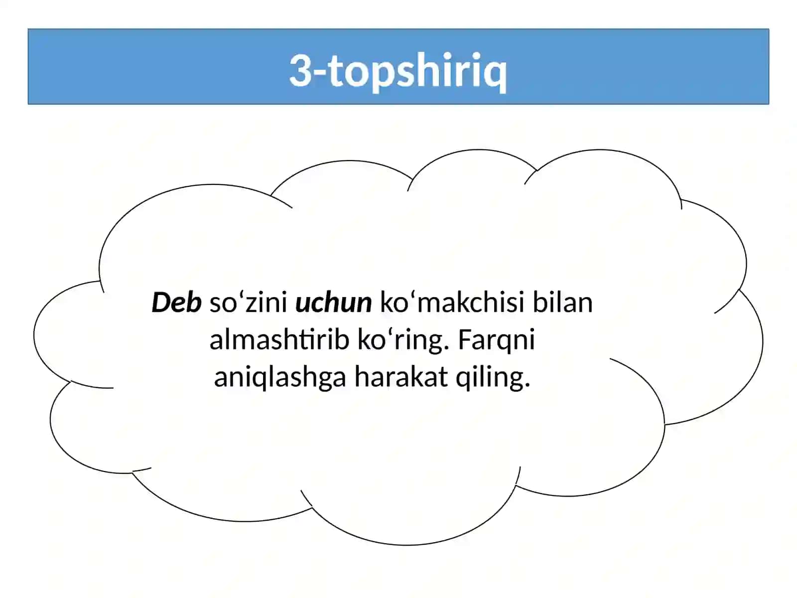 9-sinf Ona tili dars ishlanma. Deb so'zi yordamida ergashgan qo'shma gaplar 4